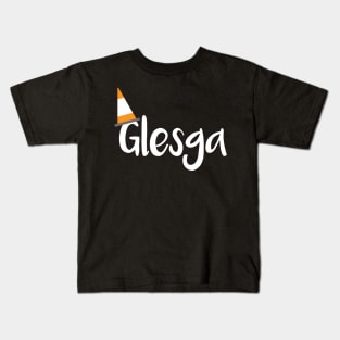 Glesga Orange Traffic Cone Design Kids T-Shirt